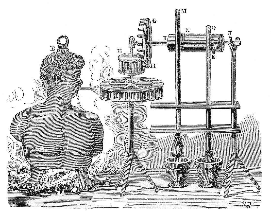 Giovanni Branca's steam machine,1629