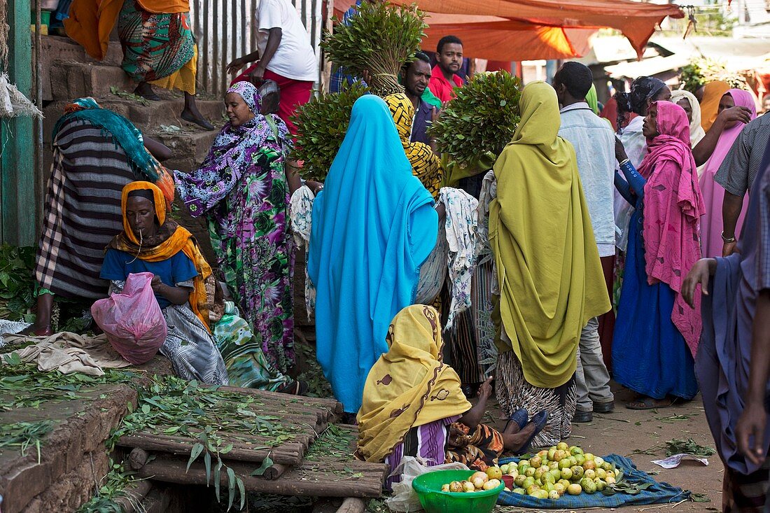 Chat being sold at a market near Harar