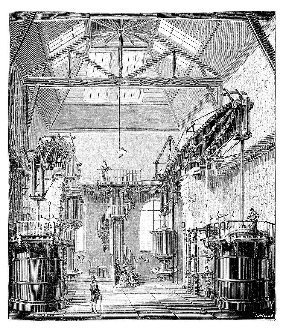 Fire station pumps,19th century