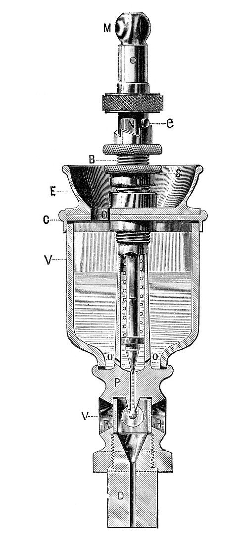 Steam engine oil lubricator,19th century
