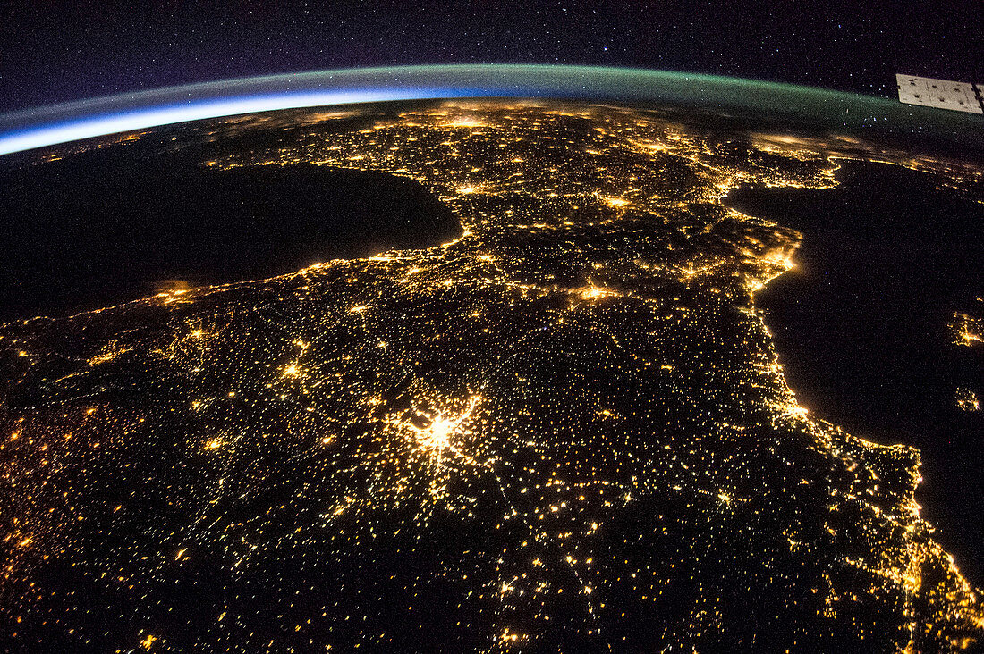 Space and France at night,ISS image