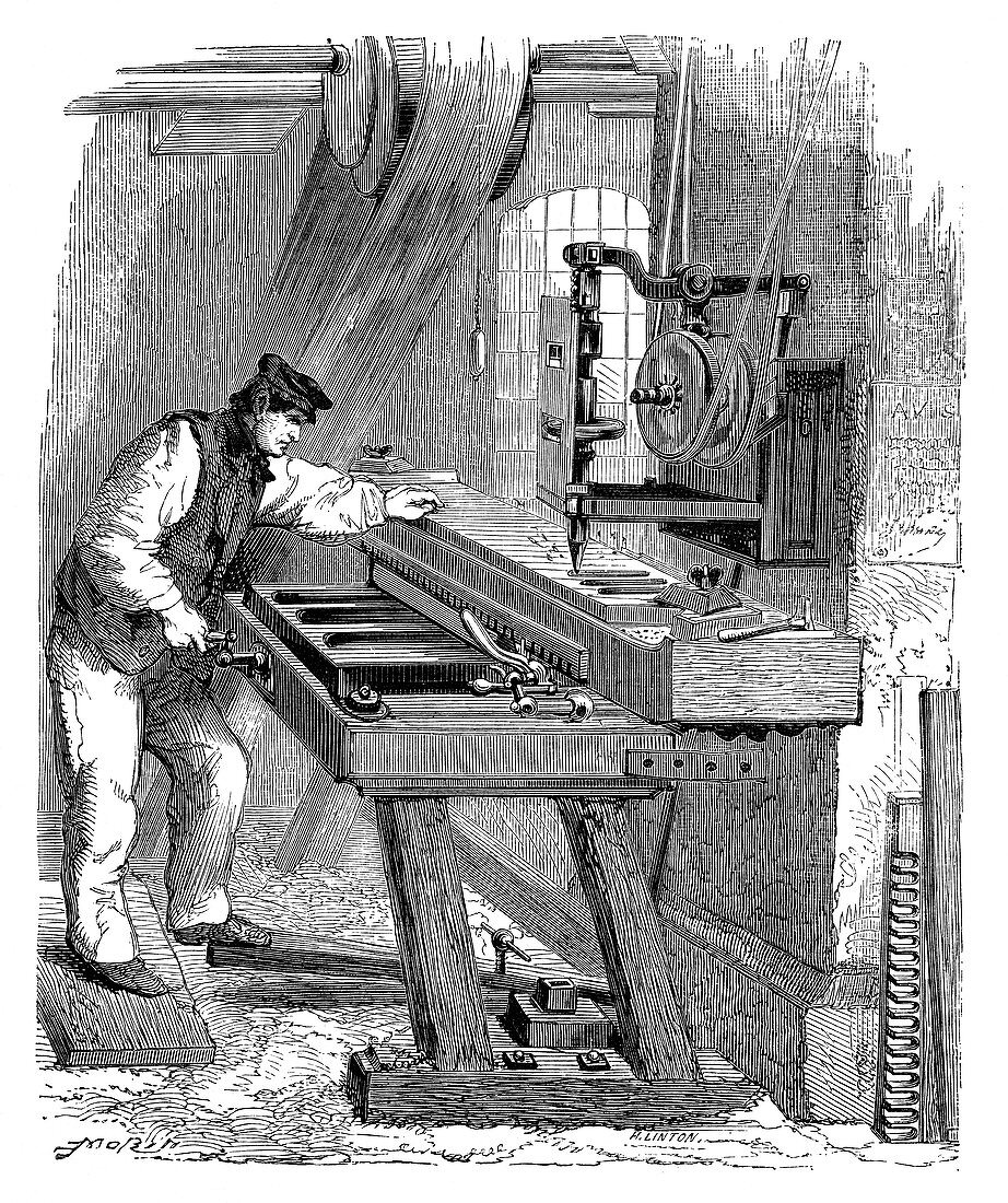 Organ keyboard production,19th century