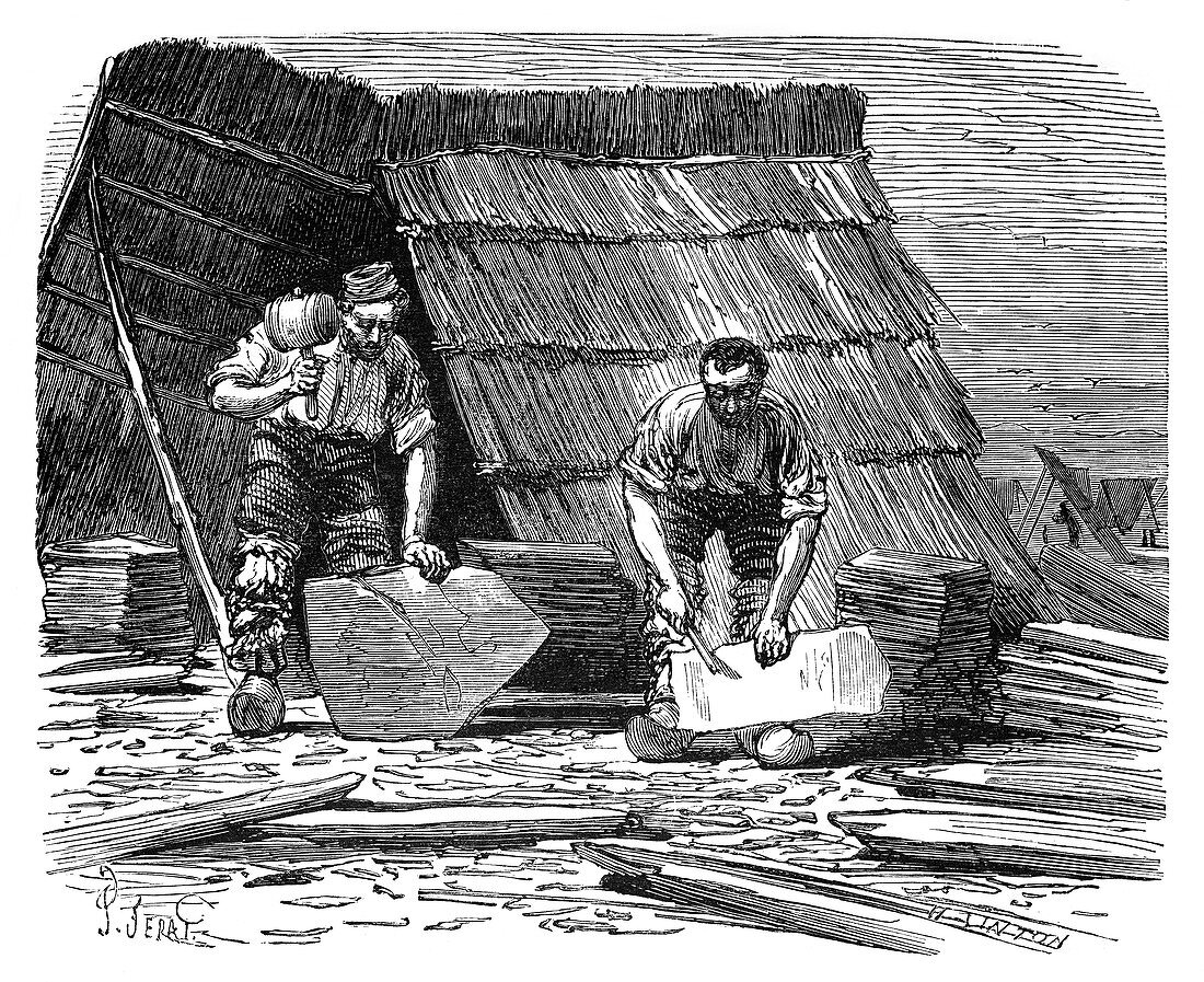 Slate quarrying,19th century
