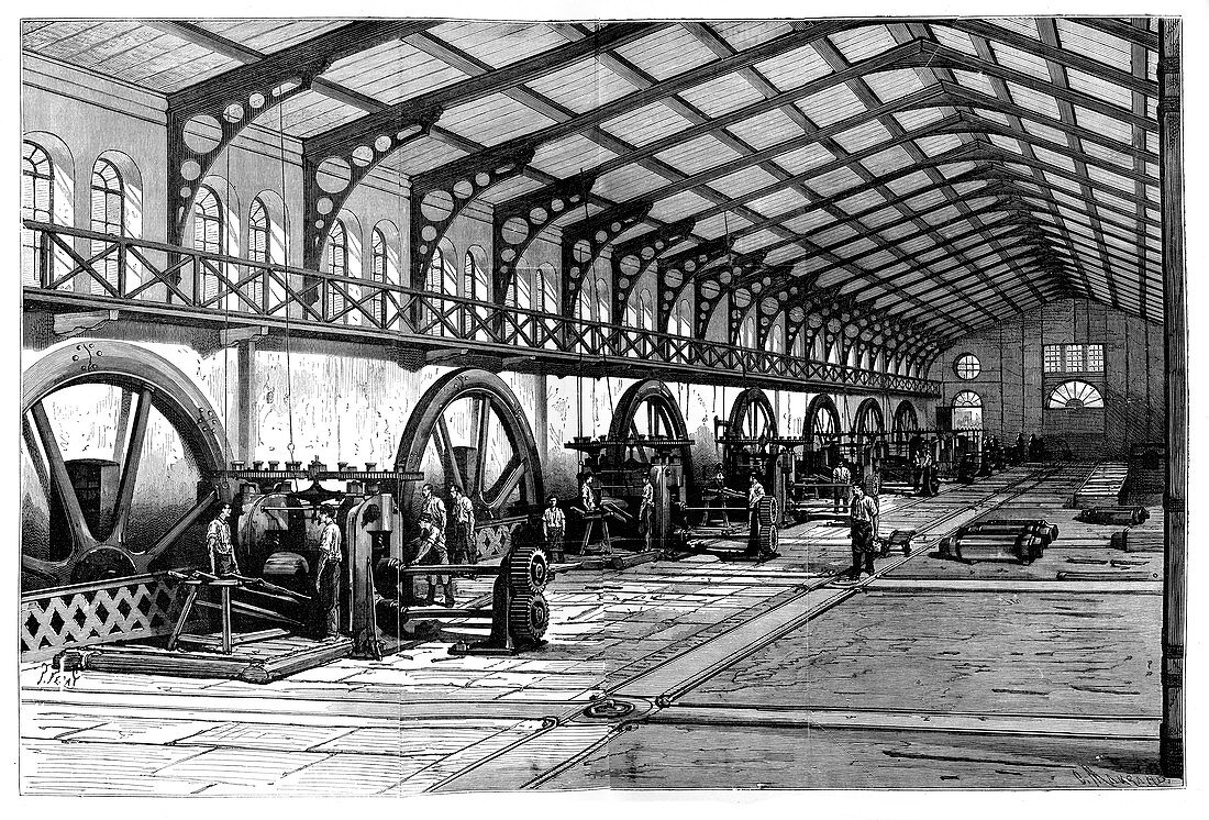 Zinc rolling mills,19th century
