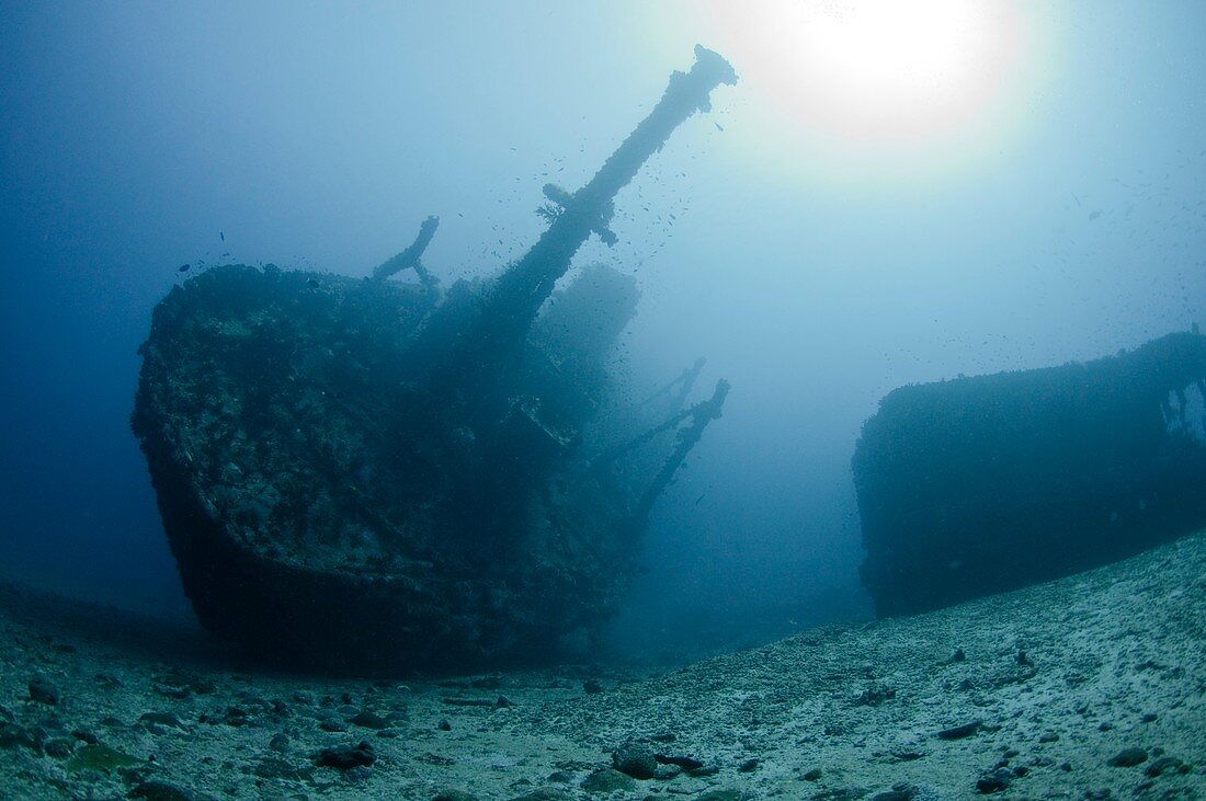 The wreck of Skipjack in the Maldives
