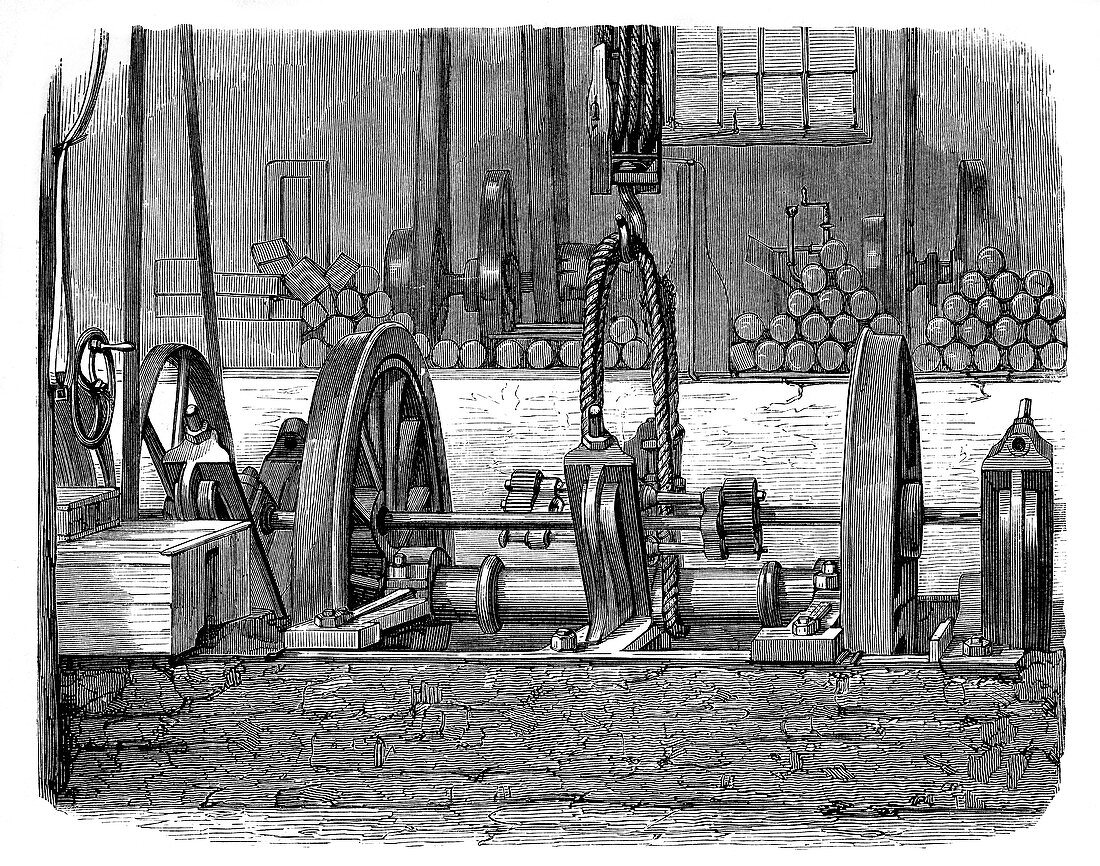 Train wheel production,19th century