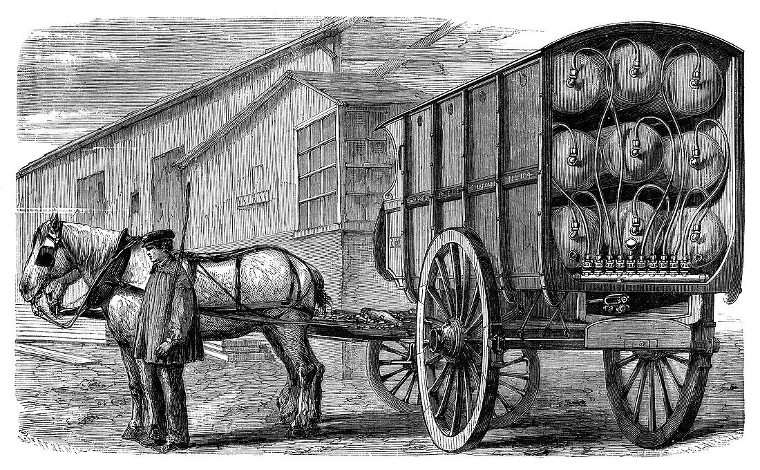 Gas cylinder delivery,19th century