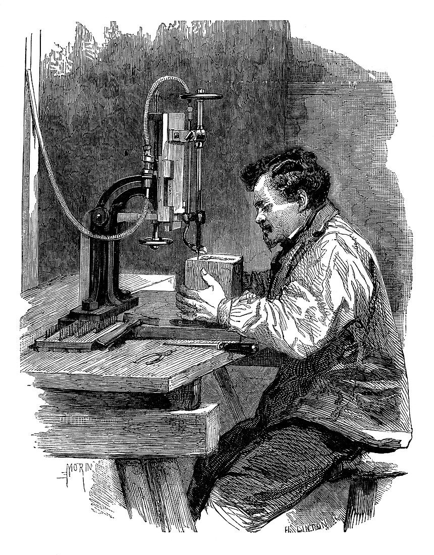 Compressed air engraving,19th century