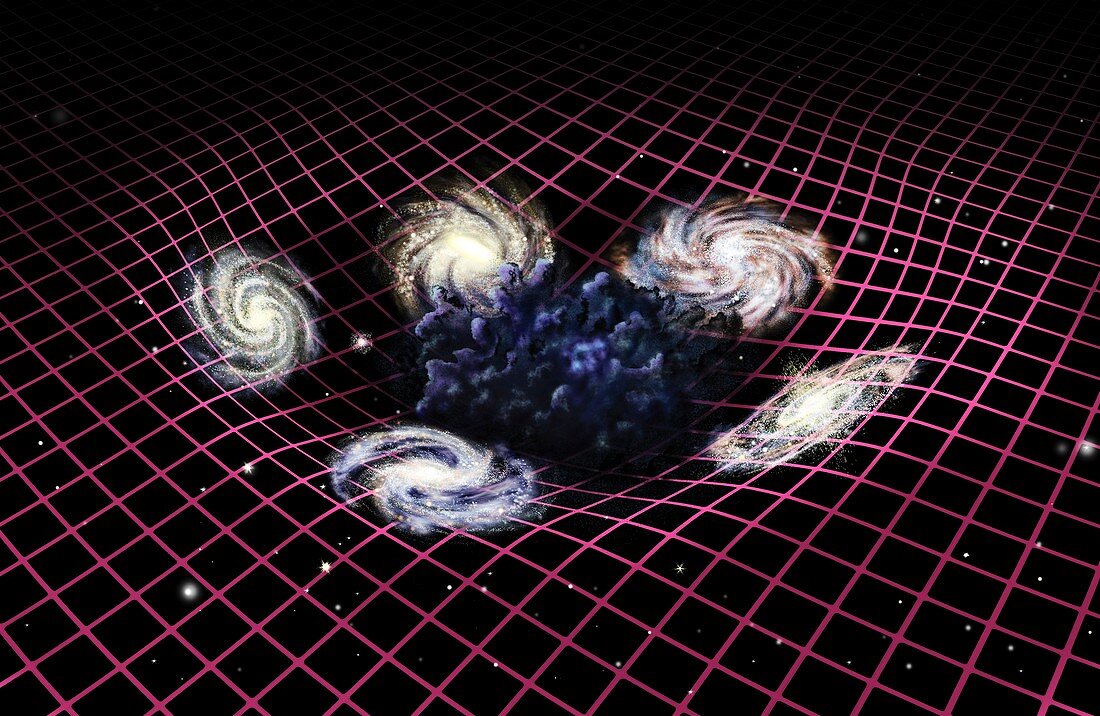 Dark matter and galaxies,illustration
