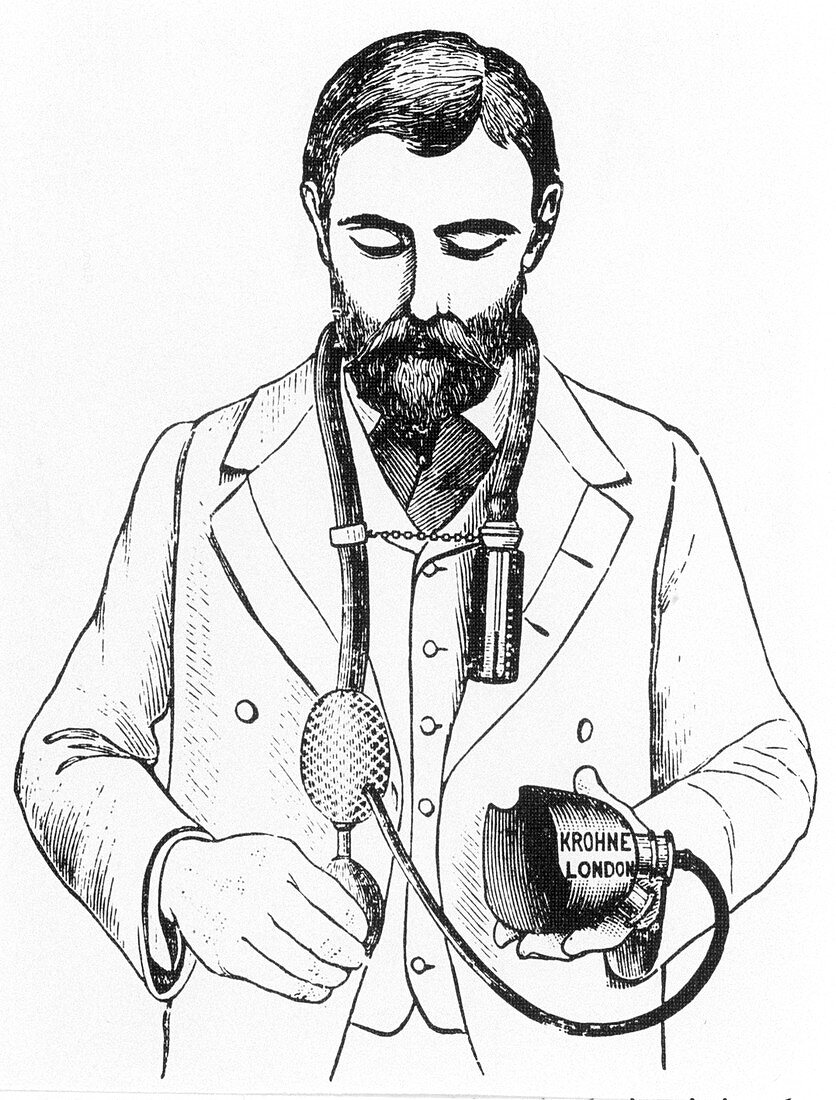 Anaesthetic inhaler,19th century artwork