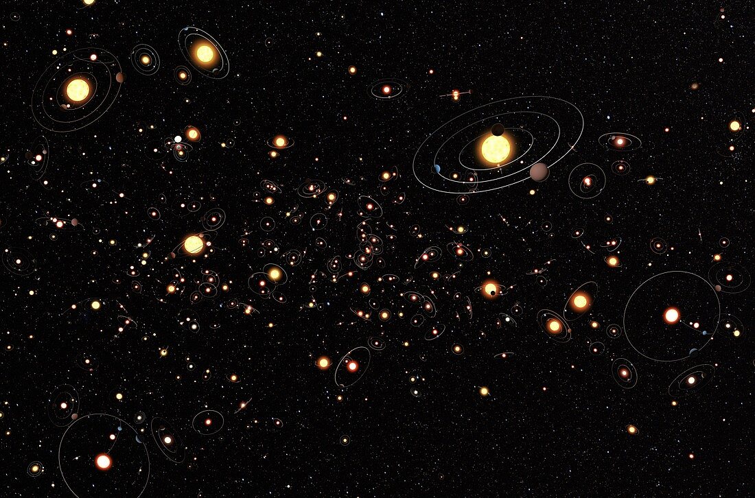 Milky Way solar systems,illustration