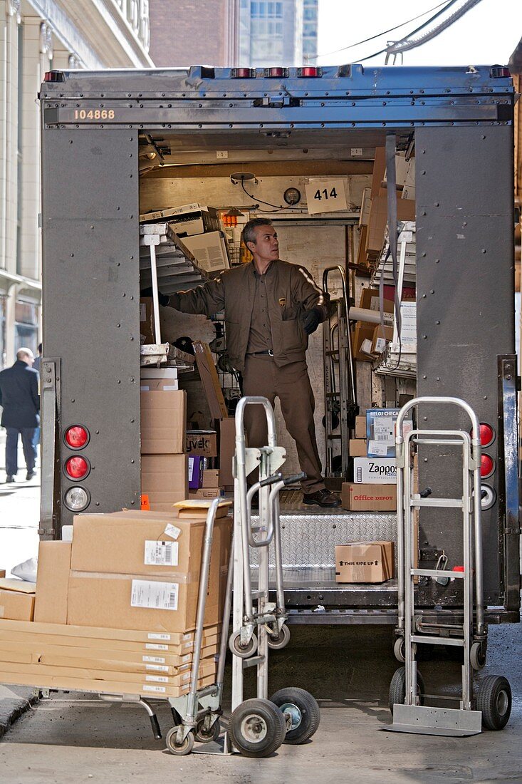 Deliver driver loading his van