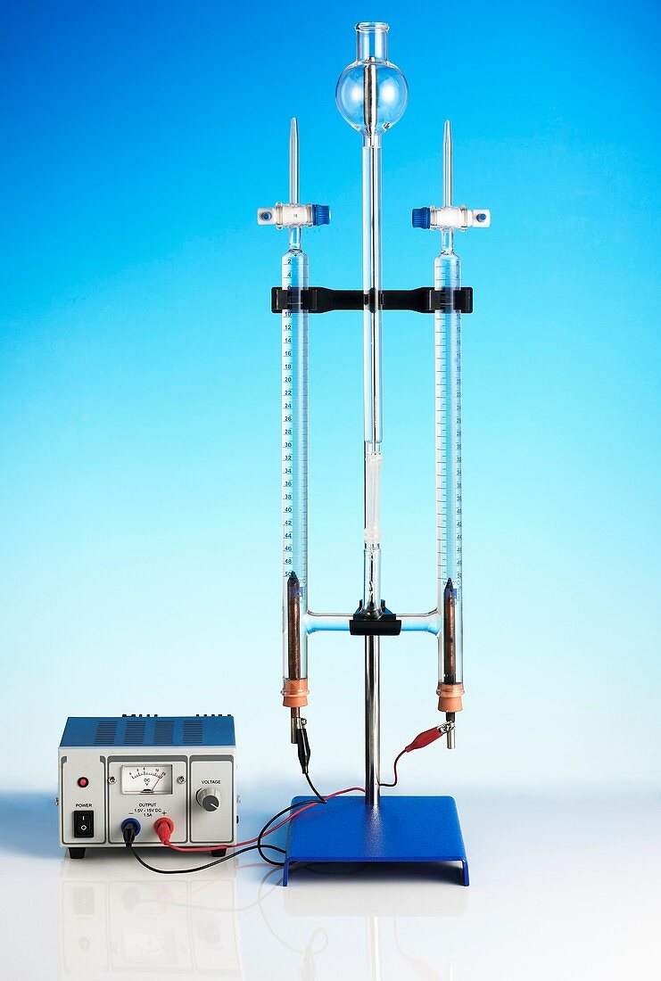 Hoffman voltameter for electrolysis