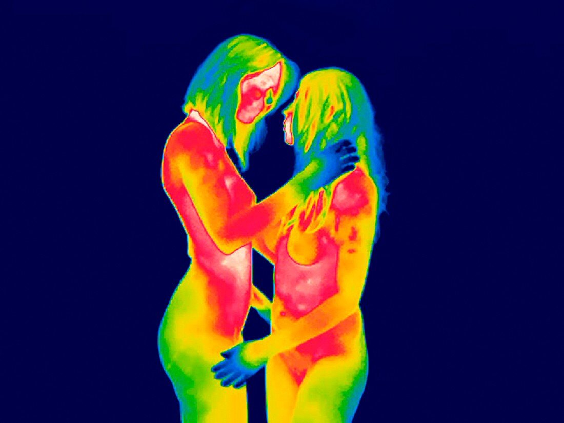 Female couple foreplay,thermogram