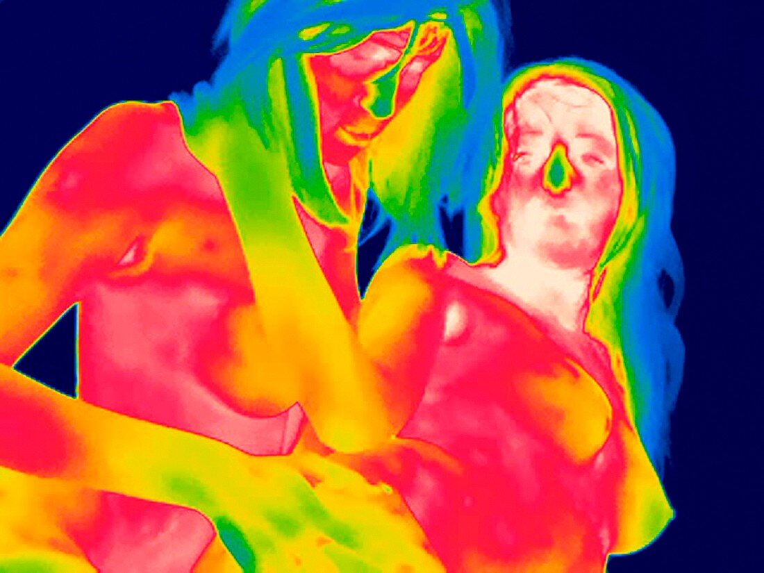Female couple making love,thermogram