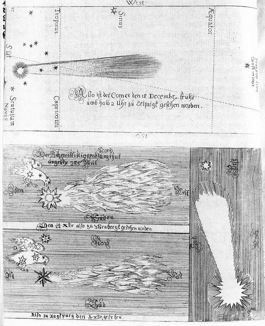 Comet of 1664-5,historical illustrations