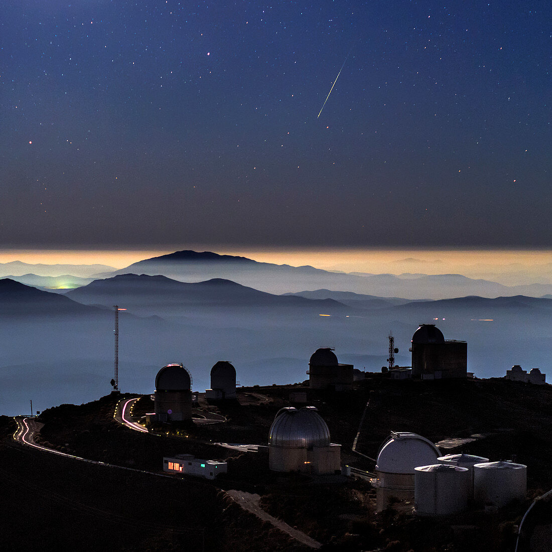 Meteor over La Silla Observatory,Chile