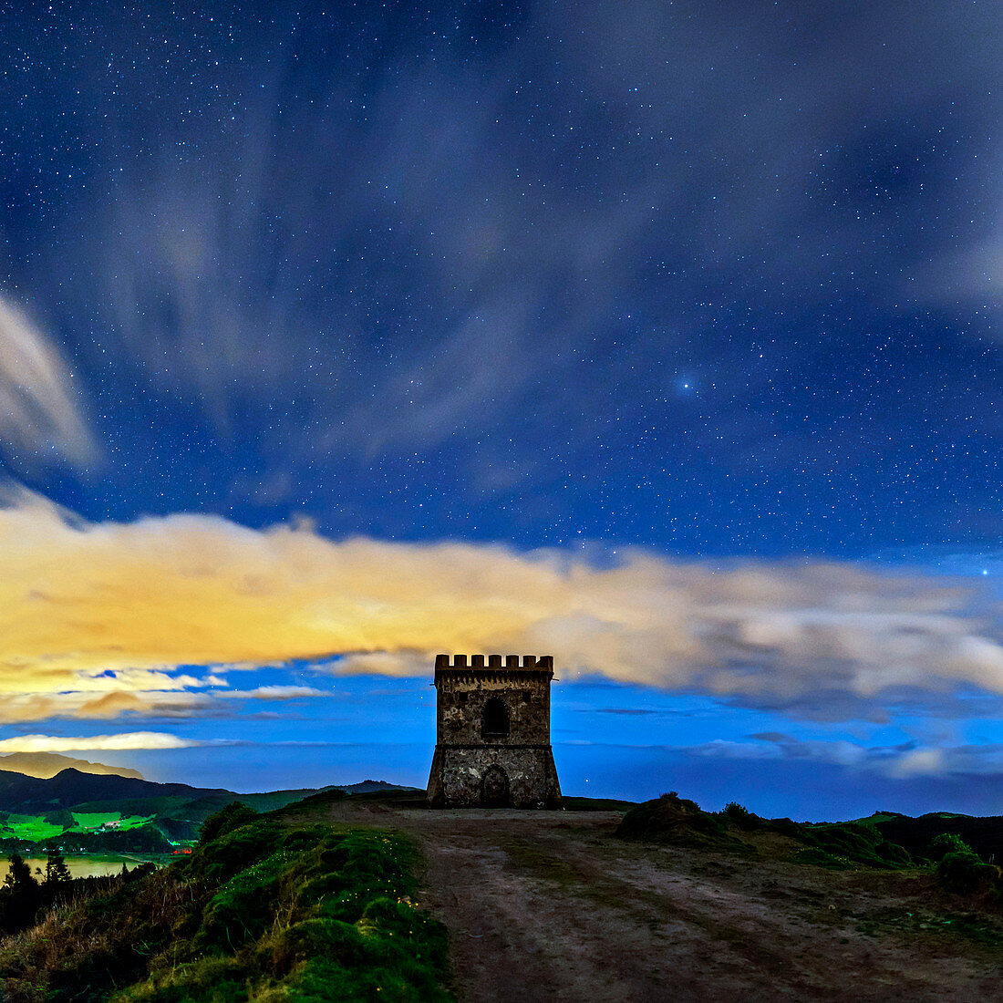 Night sky over Castelo Branco,Azores