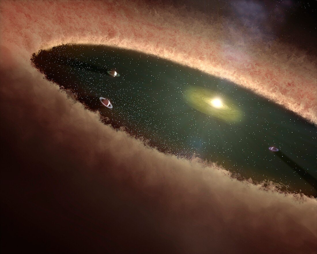 Planets forming around a star