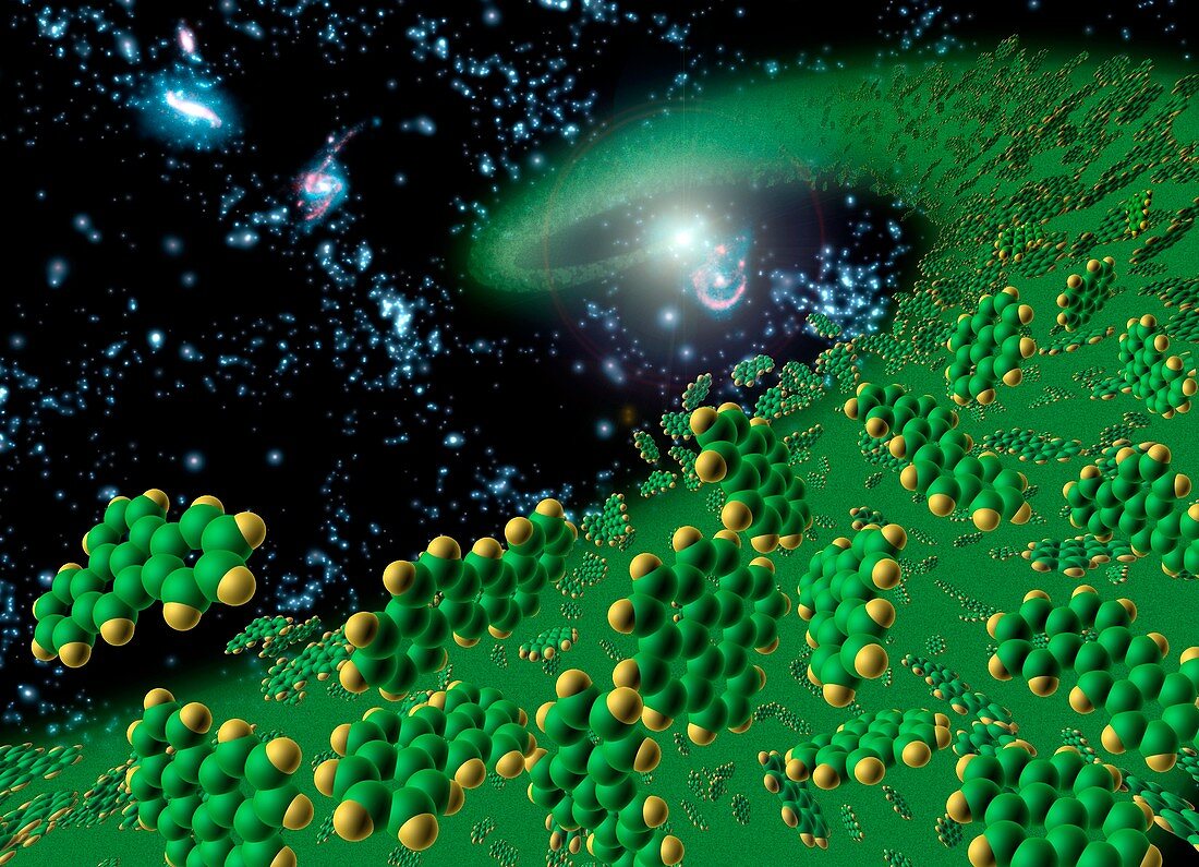 Organic molecules in early universe