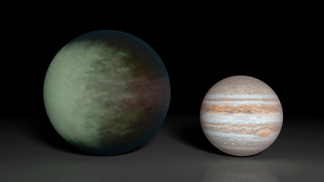 Kepler-7b and Jupiter,illustration