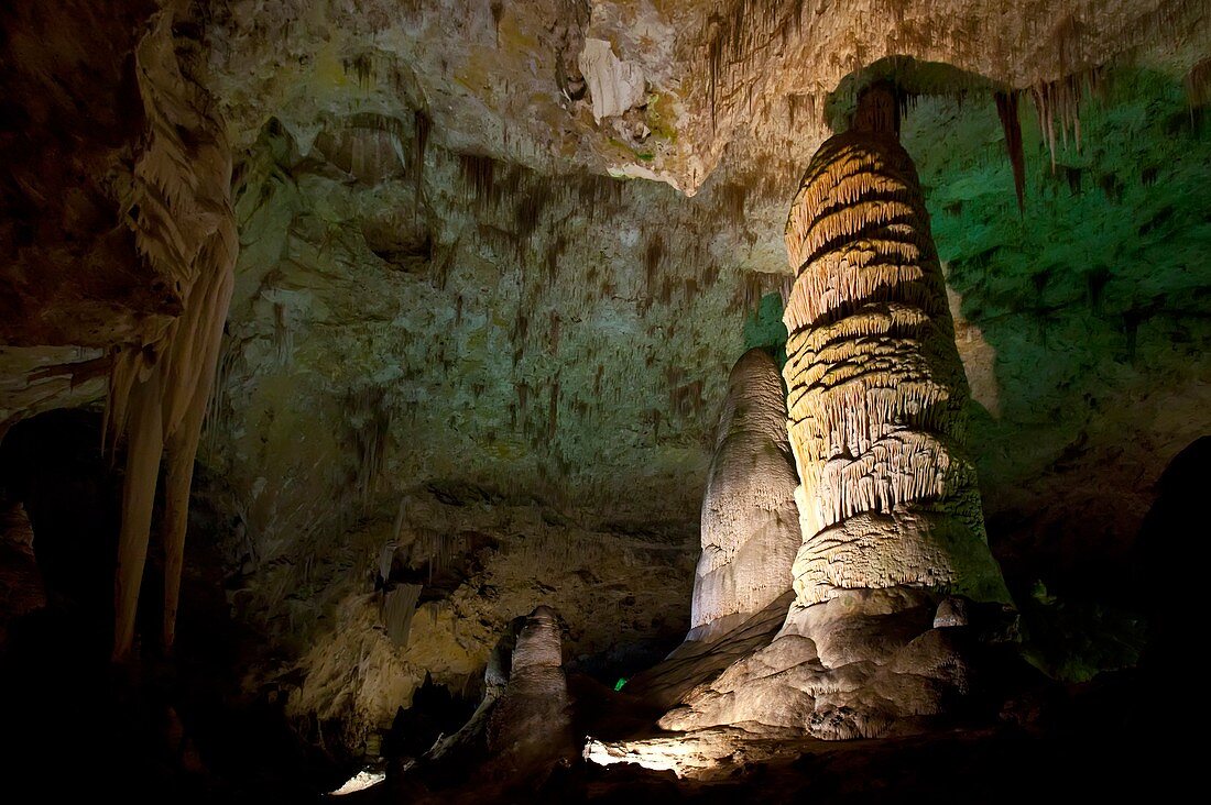 Limestone formations in Carlsbad Caverns