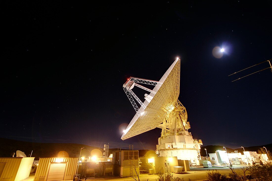 Goldstone Observatory at night