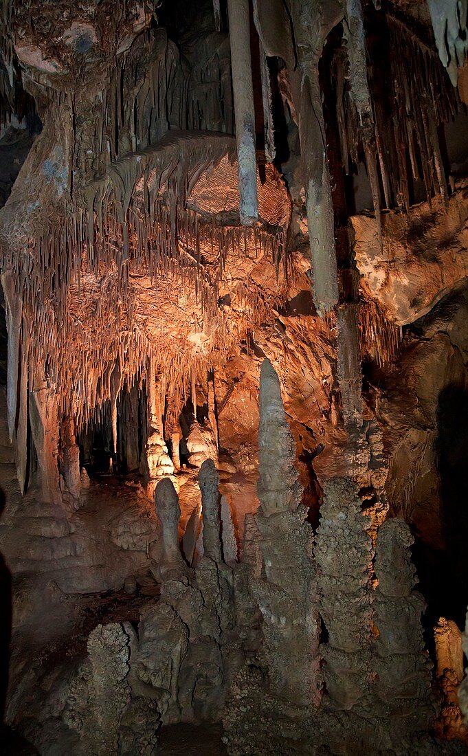 Limestone formations in Lehman Caves