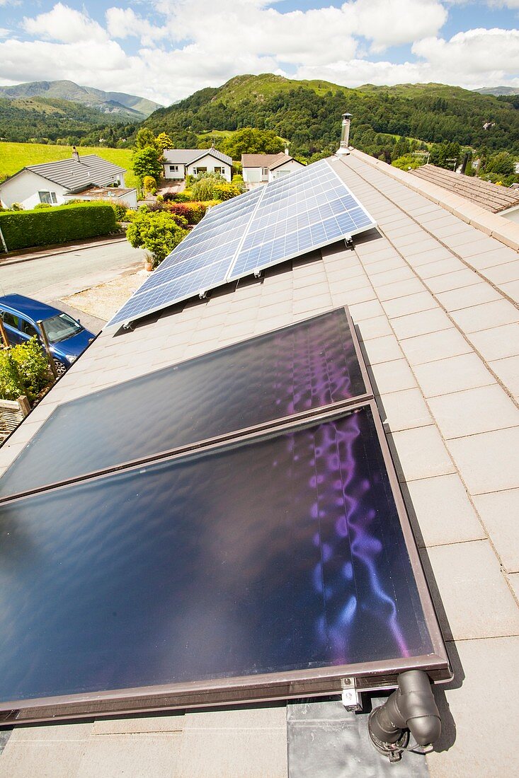 Solar thermal panels with solar PV