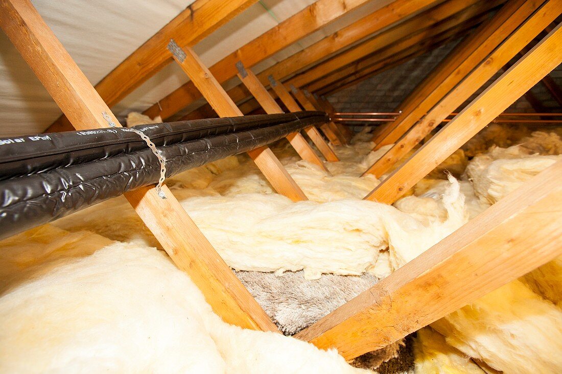 Solar Pipes being run through loft space