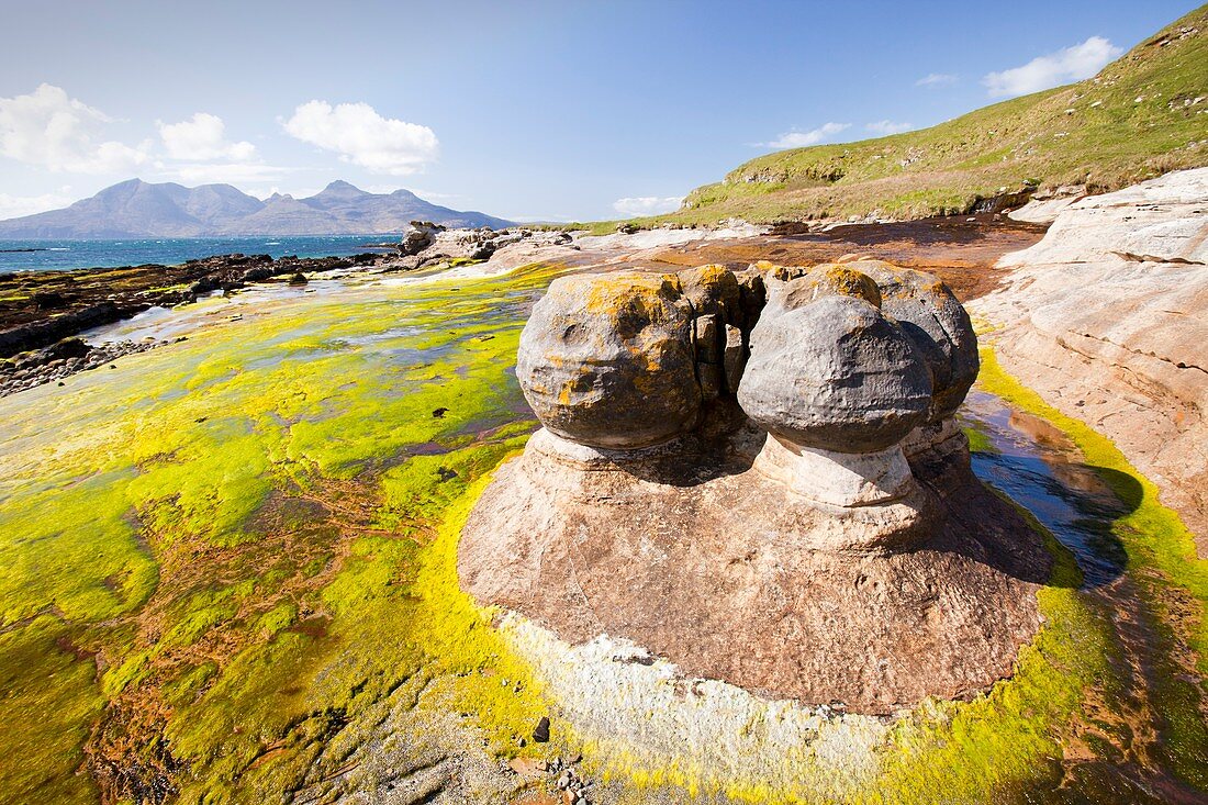 Rock formations at the Bay of Laig,UK