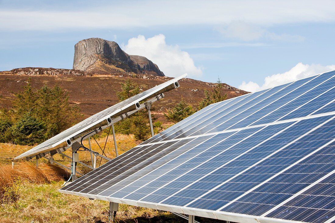 Solar PV panels,Isle of Eigg,UK
