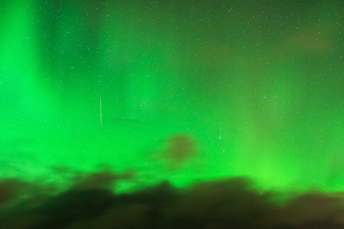 Aurora borealis and comet,Norway