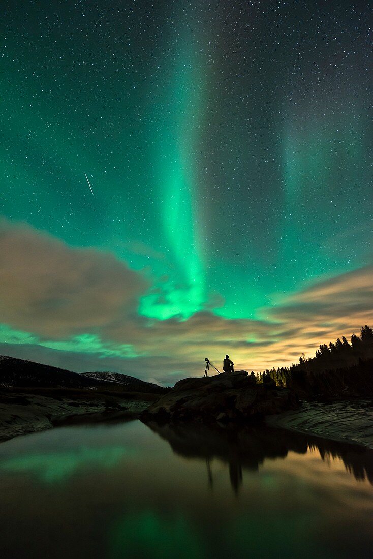 Aurora borealis and Quadrantids,Norway
