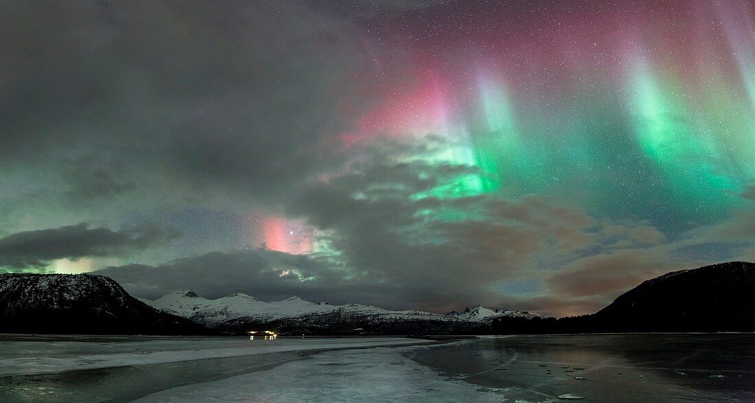 Aurora borealis during geomagnetic storm