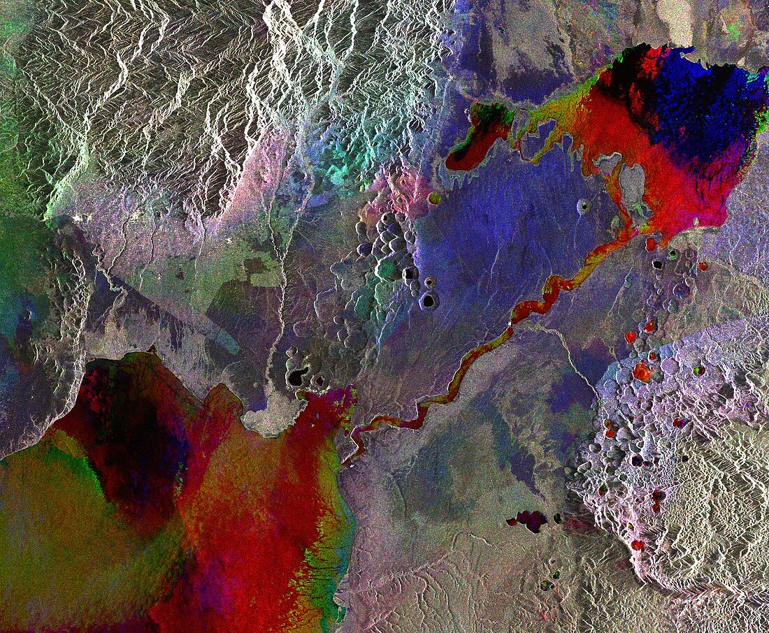Lakes in western Uganda,satellite image