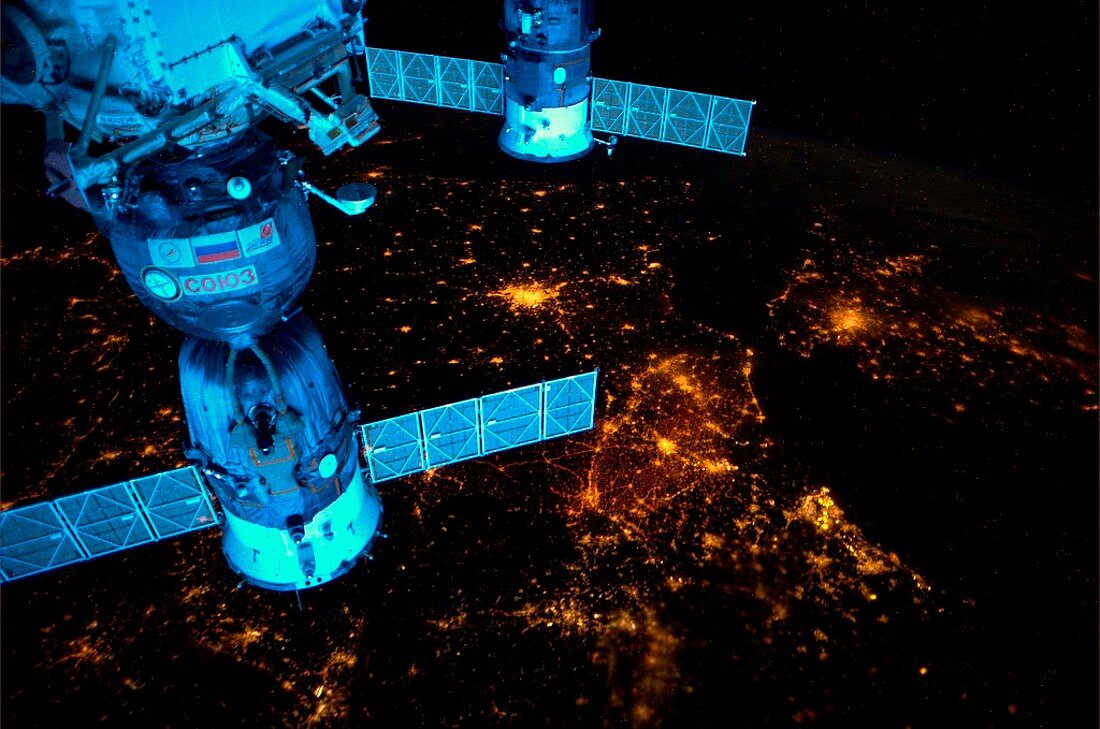 City lights of Western Europe,ISS image
