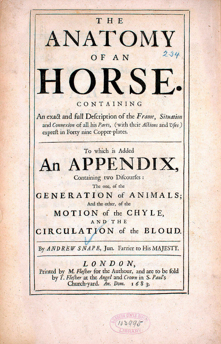 The Anatomy of an Horse (1683)
