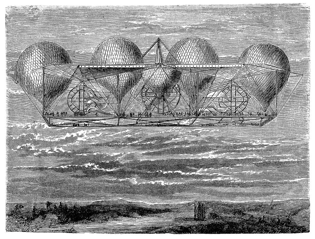 Petin's planned aerostat,1850s