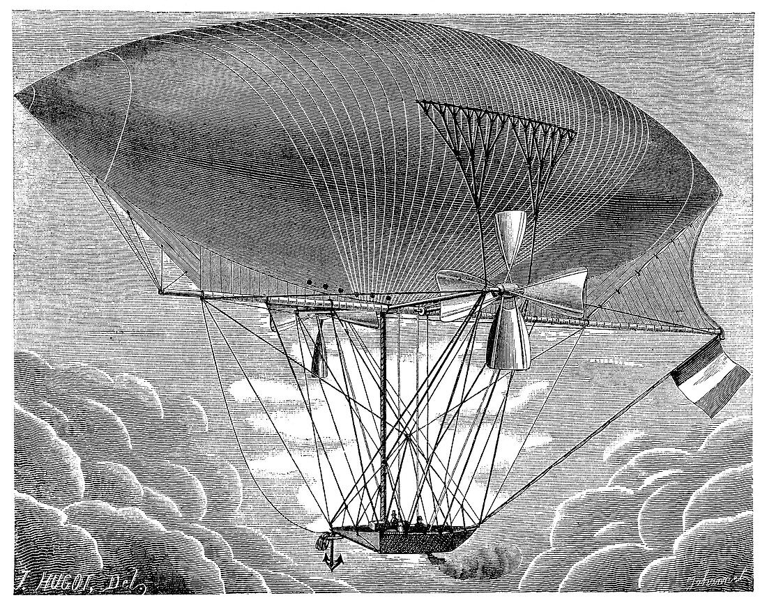 Yon's steam airship design,1886