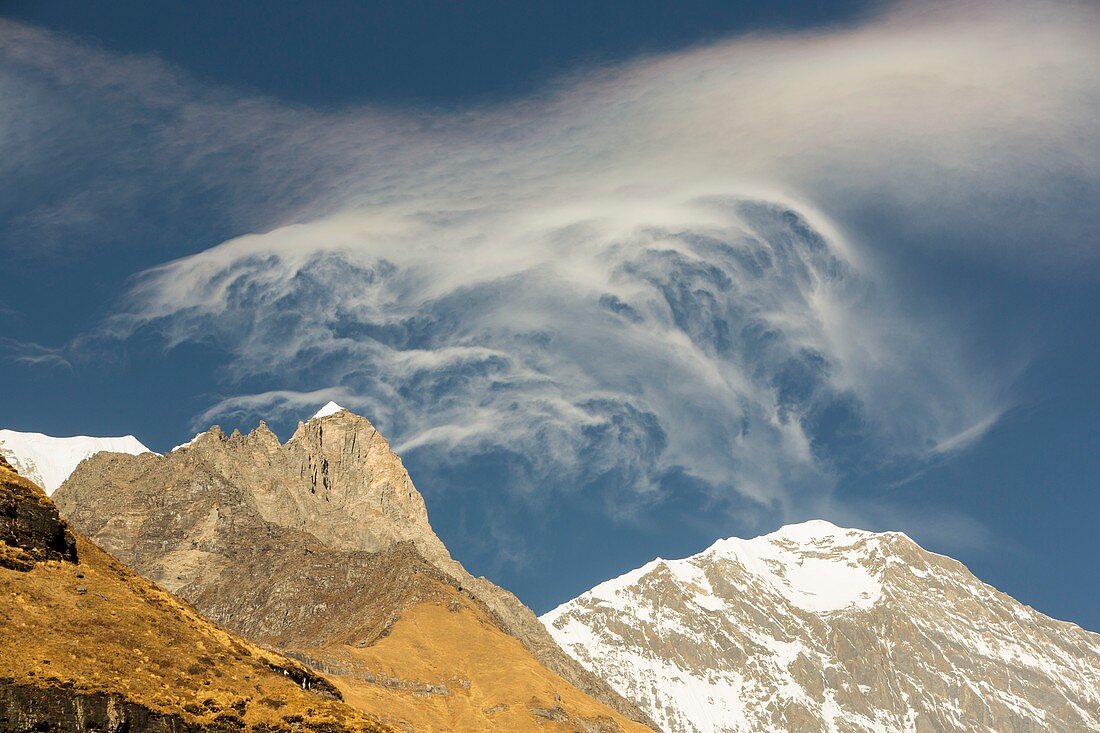 Jet stream winds over the Himalayas
