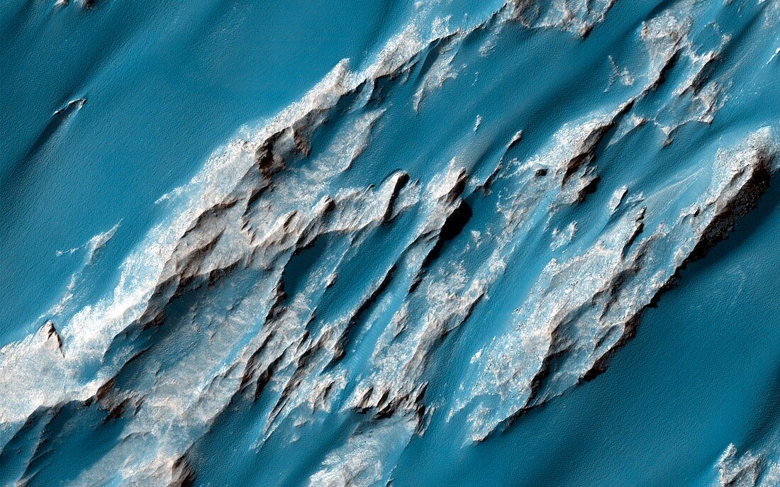 Landslides on Mars,satellite image