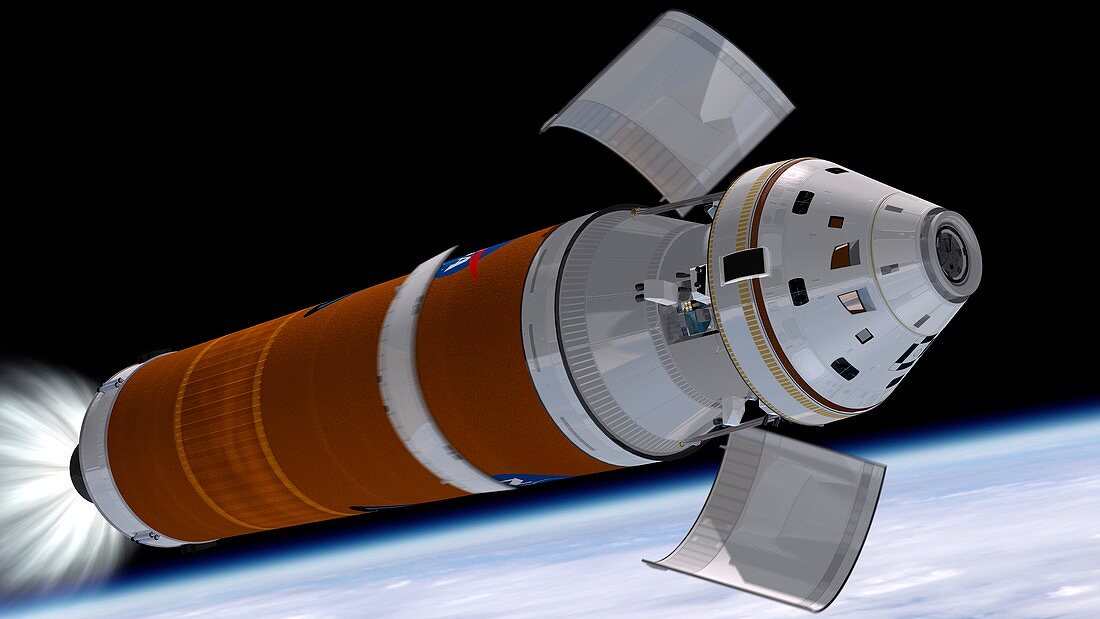 Orion deployment in orbit,illustration