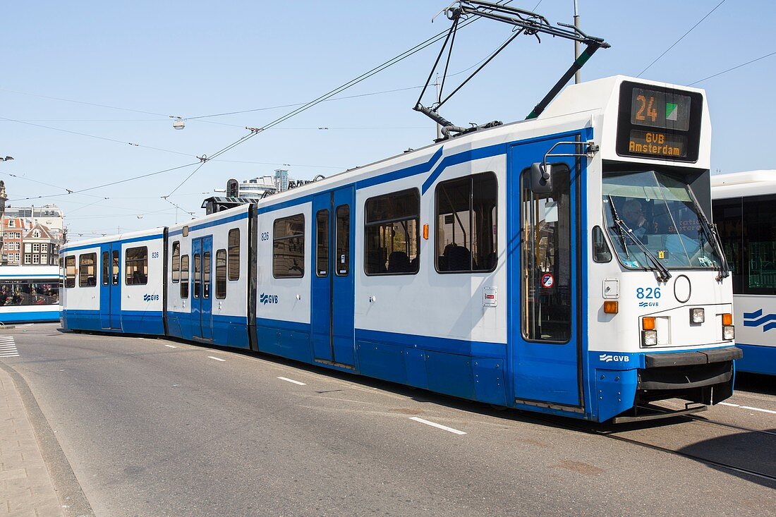 Tram in Amsterdam,Netherlands
