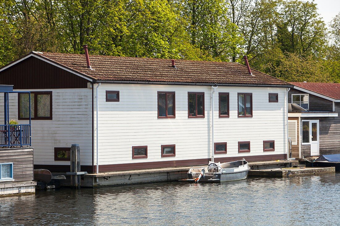 Floating houses in Amsterdam,Netherlands