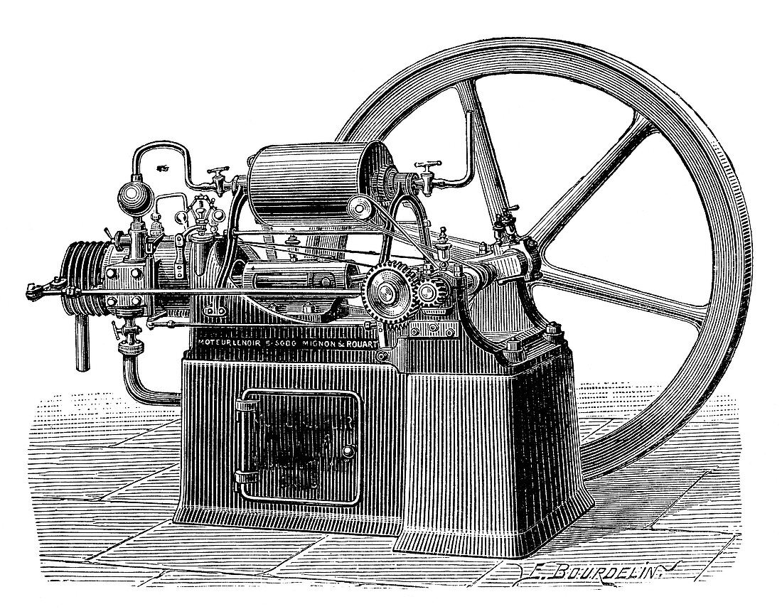 Lenoir gas engine,19th century