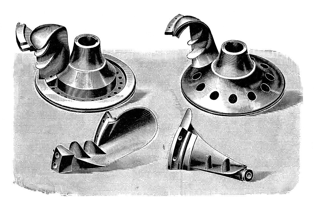 Turbine parts,19th century