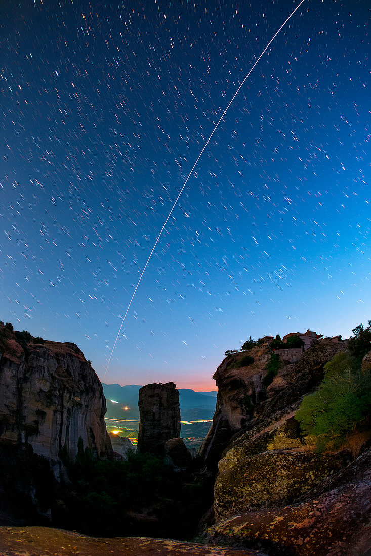 Night sky over Meteora,Greece