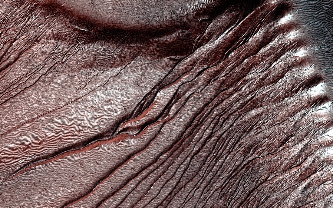 Frost on Martian dunes,satellite image