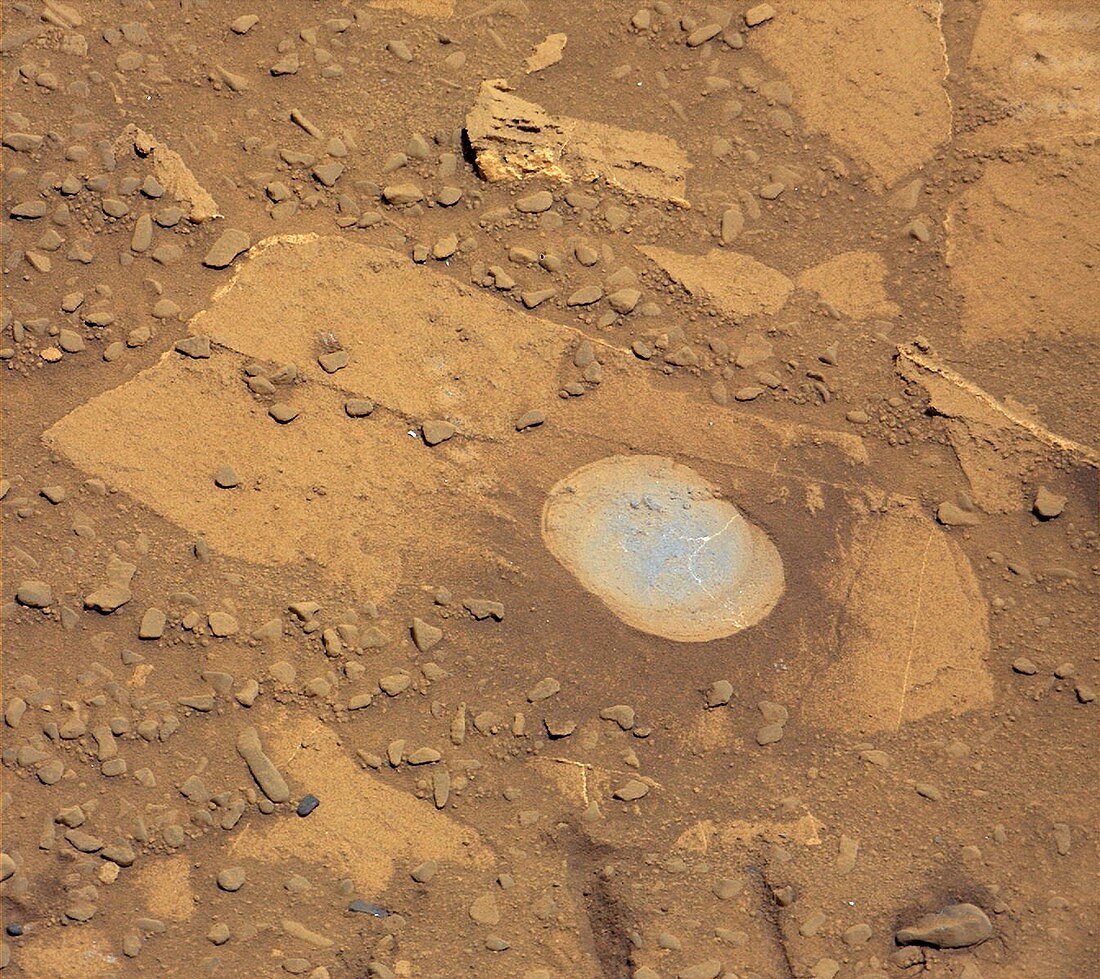 Martian drilling site,Curiosity image